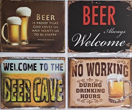 Plaques de bière en étain - décoration - unique - rétro - enseigne de bière  - étain -... | bol