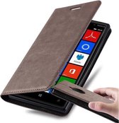 Cadorabo Hoesje geschikt voor Nokia Lumia 830 in KOFFIE BRUIN - Beschermhoes met magnetische sluiting, standfunctie en kaartvakje Book Case Cover Etui