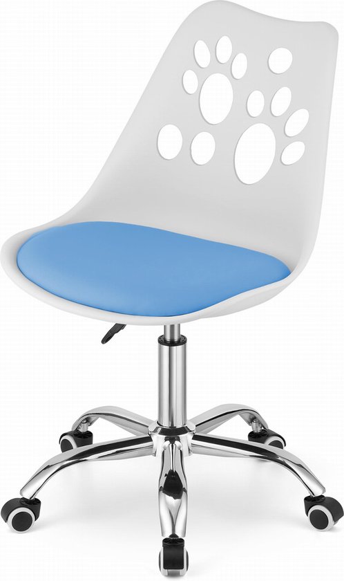 PRINT - Chaise de bureau enfant - réglable en hauteur - bleu blanc