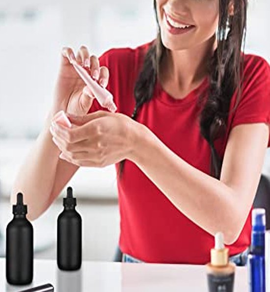 Foto: Druppelflesje 50 ml 5 stuks pipetflesje pipet voor vloeistoffen dropper bottle luxe mat zwart kleur