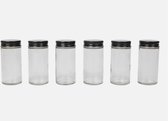 Absolu Chic kruidenpotjes - 6 stuks - 80 ml - Glas/ijzer