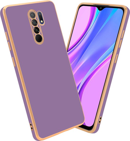 Coque Cadorabo pour Xiaomi RedMi 9 en Violet Brillant - Or - Housse de protection en silicone TPU souple et avec protection pour appareil photo