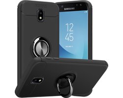 Cadorabo Hoesje geschikt voor Samsung Galaxy J7 2017 in ZWART - GRIJS - Beschermhoes met focusring van TPU Case Cover siliconen