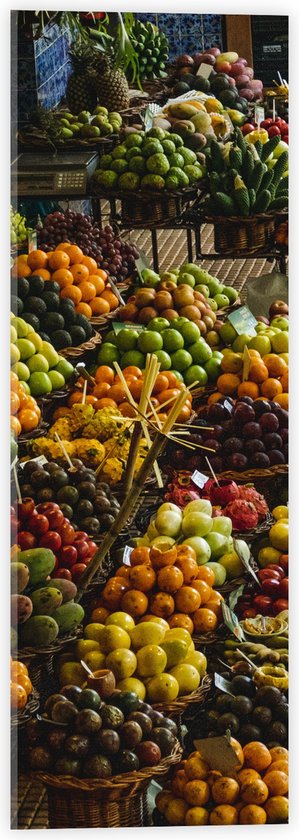 Acrylglas - Kleurrijk Fruit Kraampje - 20x60 cm Foto op Acrylglas (Wanddecoratie op Acrylaat)