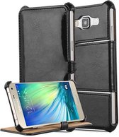 Cadorabo Hoesje geschikt voor Samsung Galaxy A5 2015 in PIANO ZWART - Beschermhoes ZONDER magneetsluiting met standfunctie en hoekhouder Book Case Cover Etui
