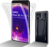 Cadorabo Hoesje geschikt voor Oppo FIND X5 PRO in TRANSPARANT - 360° Full Body Case Cover Beschermhoes Voor- en achterbescherming, all-round bescherming met displaybescherming