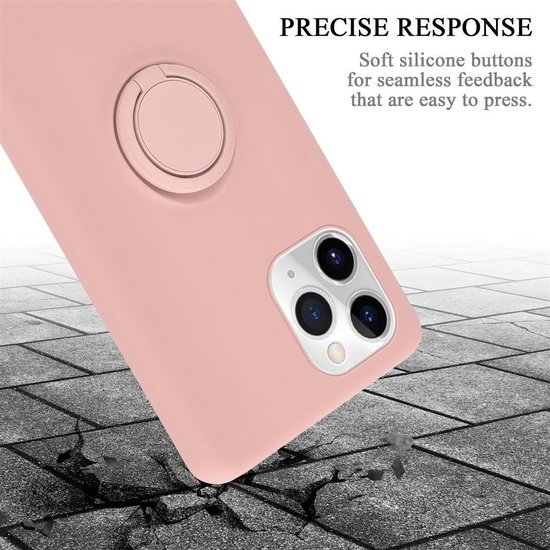 Coque Cadorabo pour Apple iPhone 11 PRO MAX en ROSE LIQUIDE - Coque de protection en silicone TPU souple avec anneau