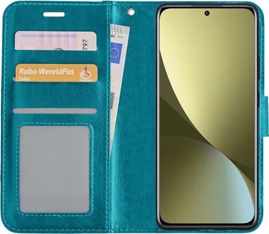 Xiaomi 12X Case Book Case Cover Wallet Cover With Screen Protector - Xiaomi 12X Case Bookcase Cover - Turquoise