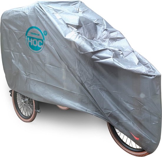 COVER UP HOC Housse de vélo cargo diamant de qualité supérieure pour housse de vélo cargo plus grande / électrique (avec capuche) - Housse de vélo cargo imperméable et respirante avec protection UV