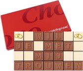 Chocolade Cadeau 28 blokjes | "WIL JE MET ME TROUWEN" | LIEFDESCADEAU | chocoladecadeau | chocolade boodschap