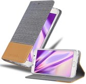 Cadorabo Étui adapté pour Samsung Galaxy NOTE 5 en GRIS MARRON CLAIR - Housse de protection avec fermeture magnétique, fonction support et poche pour cartes Book Case Cover Etui