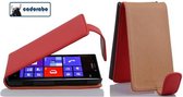 Cadorabo Hoesje voor Nokia Lumia 925 in CHILI ROOD - Beschermhoes Case Cover in flip-design, gemaakt van glad kunstleder