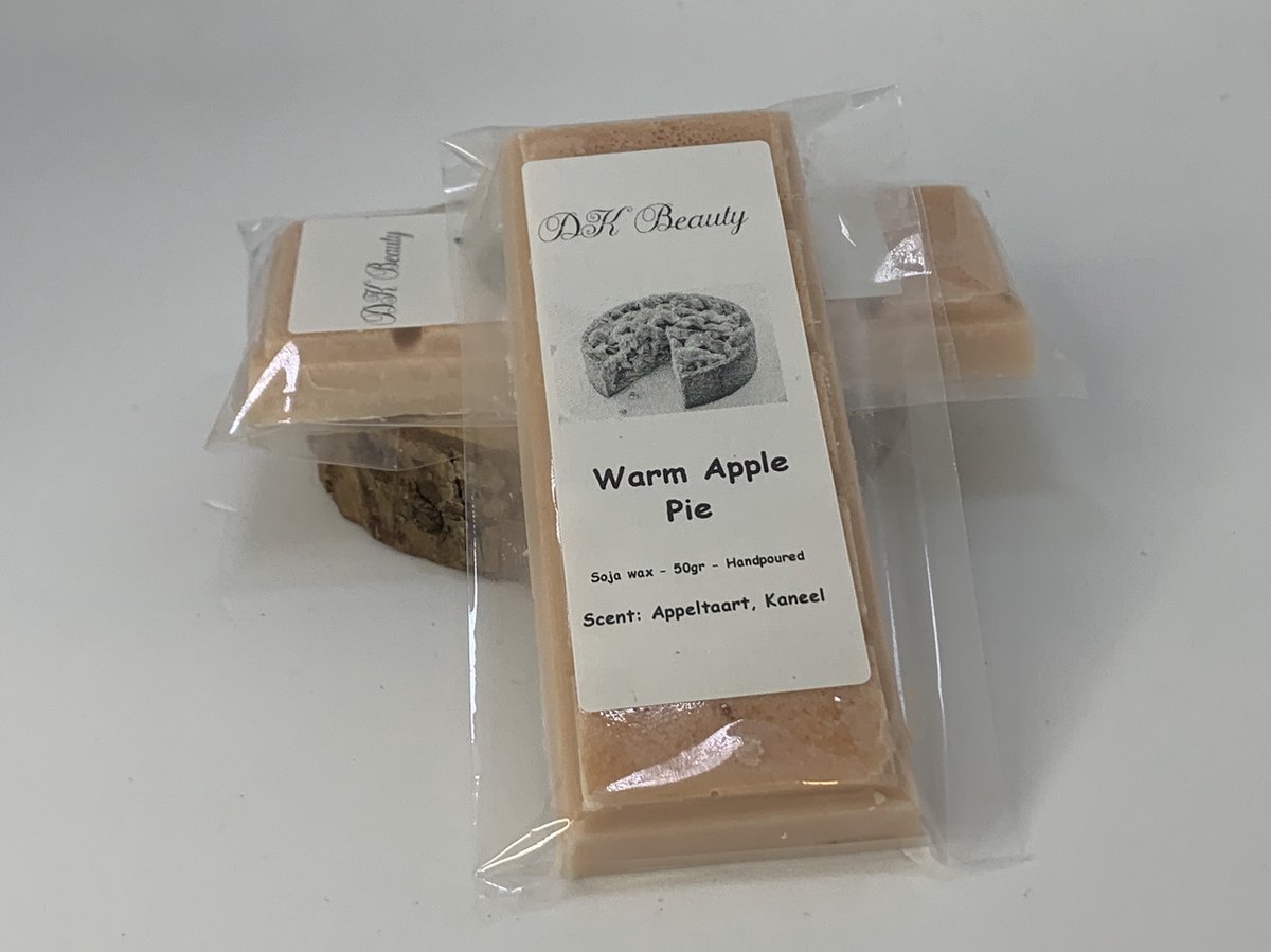 Waxmelt | DK Beauty - Waxreep - Warm apple pie - Wax - Soja - 100% natuurlijk - Natuurlijk product - Soja wax - Warme appeltaart - Geur - Geur brander - Diffuser - Geurverspreider | Waxmelt | Waxmelts