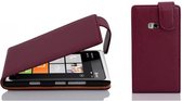 Cadorabo Hoesje voor Nokia Lumia 900 in BORDEAUX PAARS - Beschermhoes in flip-design Case Cover van getextureerd imitatieleer