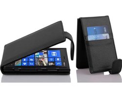 Cadorabo Hoesje geschikt voor Nokia Lumia 920 in ZWARTE OXIDE - Beschermhoes in flip-design Case Cover van getextureerd imitatieleer