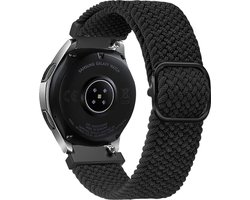 Strap-it Smartwatch bandje 20mm - geweven / gevlochten nylon bandje geschikt voor Polar Ignite / Ignite 2 / 3 / Unite / Pacer - Amazfit Bip / GTS / GTR 42mm - Huawei watch GT 2 42mm / GT 3 42mm / GT 3 Pro 43mm - zwart