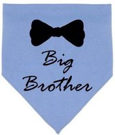 Honden bandana Big Brother blauw met zwarte tekst en strik - hond - bandana - big - brother - geboorte - zwanger - geboorte - babyshower - genderreveal
