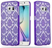 Cadorabo Hoesje geschikt voor Samsung Galaxy S6 EDGE in PAARS - Hard Case Cover Beschermhoes in gebloemd paisley henna design tegen krassen en stoten
