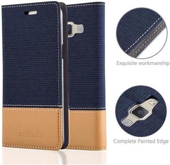 Coque Cadorabo pour Samsung Galaxy A5 2015 en MARRON BLEU FONCÉ - Coque de protection avec fermeture magnétique