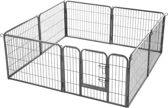 Qianruida Hondenhek,Hondenpark,Hoog Metalen Hondenhek, Voor Binnen Buiten Opvouwbaar 8 Panelen Honden Konijnen Kleine Huisdieren Elk 80 Cm X 60 651994688