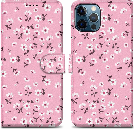 Coque Cadorabo pour Apple iPhone 13 PRO MAX - Flower Rain Design No 6 - Pochette de protection avec fermeture magnétique, fonction stand et poche pour carte