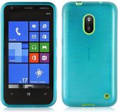 Cadorabo Hoesje geschikt voor Nokia Lumia 620 in TURKOOIS - Beschermhoes van flexibel TPU silicone Case Cover in Brushed design
