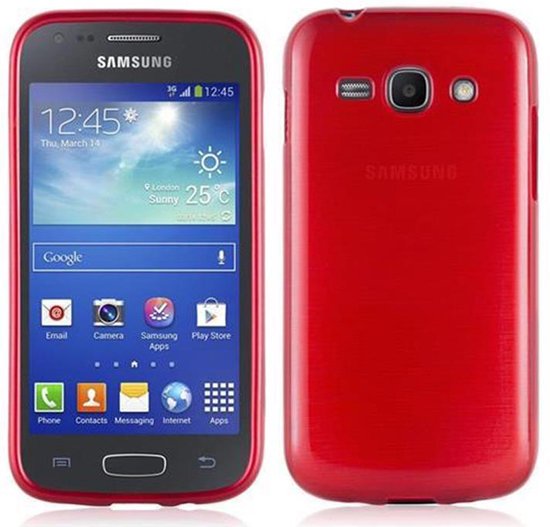 Cadorabo Case adapté pour Samsung Galaxy ACE 3 en ROUGE - Housse de protection en silicone TPU flexible Case Cover au design brossé