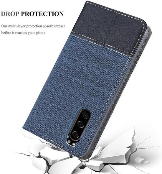 Étui Cadorabo pour Sony Xperia 1 II en BLEU FONCÉ NOIR - Étui de protection avec fermeture magnétique