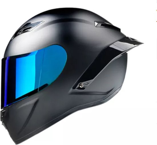 Motor Helm-Scooter Helm-Met Blauwe Zonne Visier-M | bol
