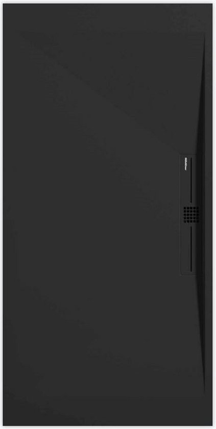 Sellon24® Douchebak zwart zwart steeneffect douchebak Black Stone DIN 51097 A 12cm hoog (80x120x12cm