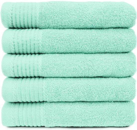 Handdoeken - 50x100cm - 5 stuks - Mint Groen bol.com