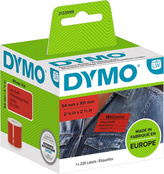 Dymo, Lw-Multifunctionele Etiketten, Zelfklevend (57 Mm X 32 Mm, Rol Met 1.000 Gemakkelijk Verwijderbare Etiketten, Voor Labelwriter-Etiketten, Authentiek Product), Wit