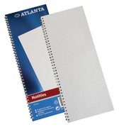 Djois Atlanta notitieboek - 330 x 135 mm - spiraal binding - 50 bld/100 blz - blauw - voordeelpak 5 stuks