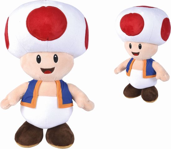 Super Mario - Toad Pluche, Jumbo - 50 cm - Knuffel | bol