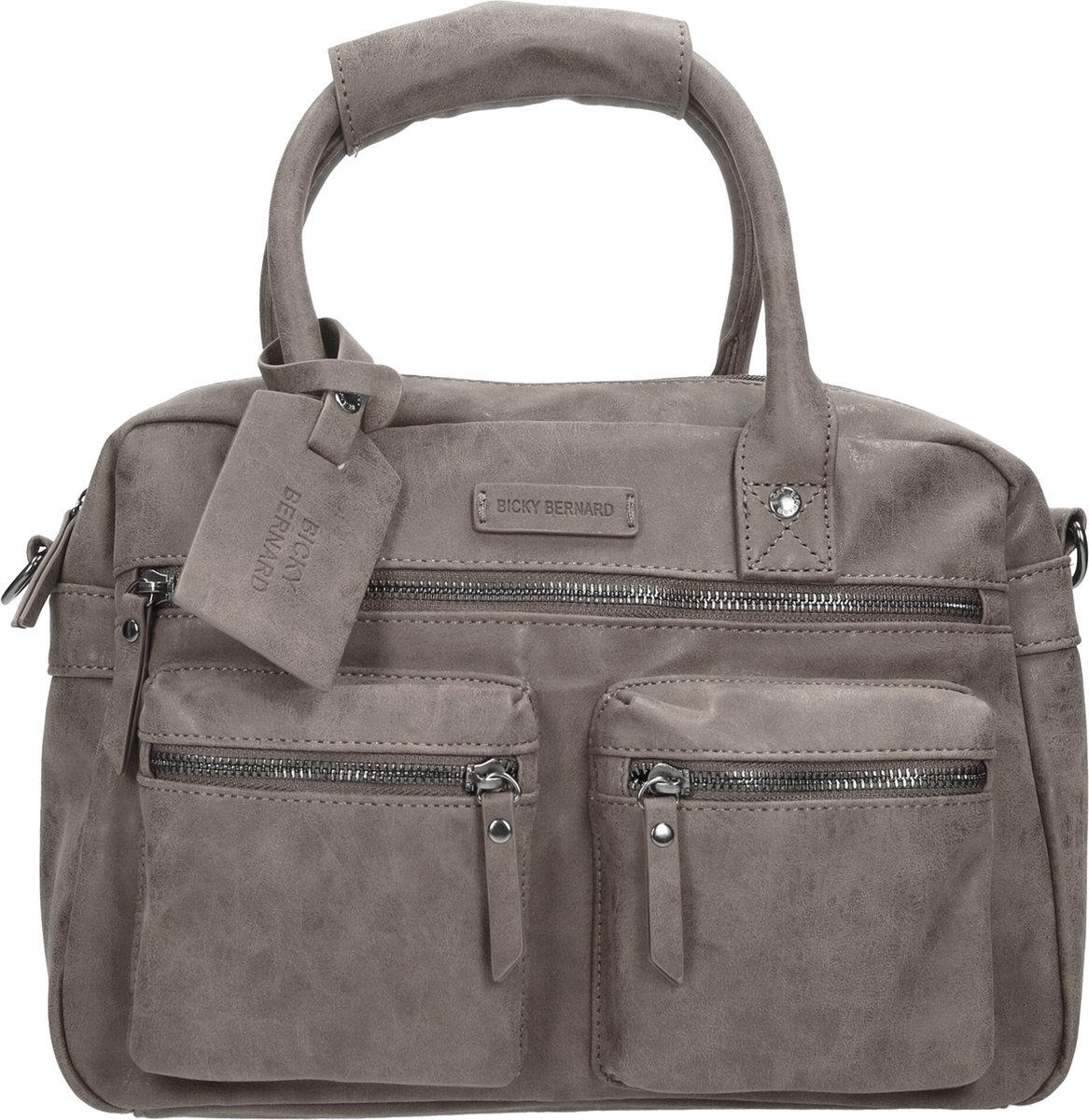 Bicky Bernard Handtas omhang Hand en Schoudertas Western Bag Grijs - Schoudertas dames