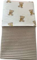 baby deken kinderwagen deken wieg deken zand teddy beer beertjes 60 x 90 cm