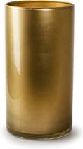 Jodeco Bloemenvaas - cilinder model glas metallic goud - H30 x D15 cm