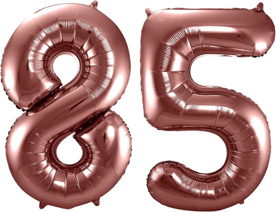 Folat Folie ballonnen - 85 jaar cijfer - brons - 86 cm - leeftijd feestartikelen