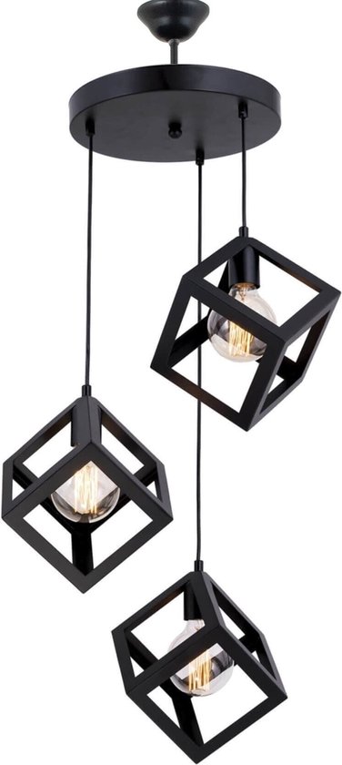 LED Nordic Hanglamp Zwart Goud Metaal Plafond Hanglamp, Minimalistische Keukeneiland Verlichtingsarmaturen Hangende Geometrische Kroonluchter voor Cafe Restaurant Bar Woonkamer Feito na China
