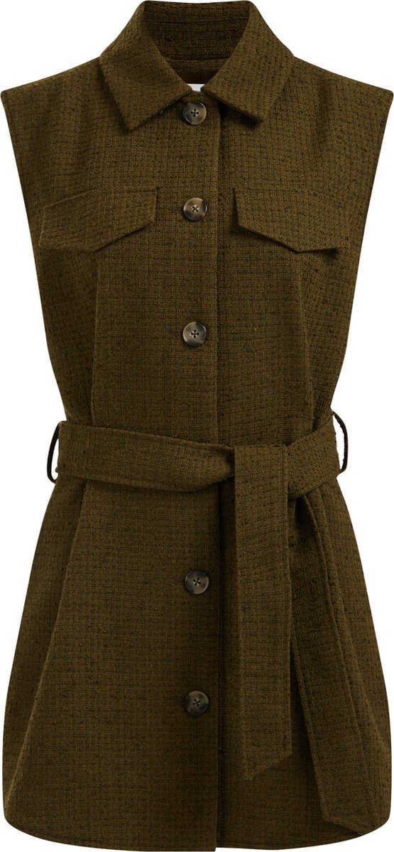 WE Fashion Dames regular fit gilet van bouclé