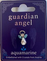 Bescherm engel- engeltje-kristal-opsteker-pin-liefdesengel- aquamarine