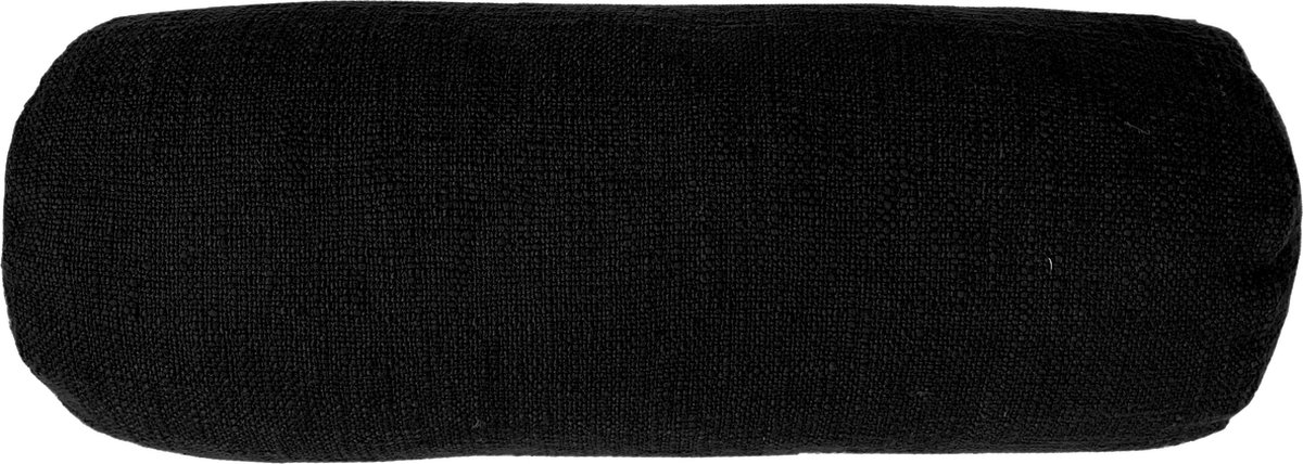 Tiseco Home Studio - Kussen (gevuld) COTTON SLUB - SET/2 - 100% katoen - Bolster - 15x45cm - Zwart BLACK