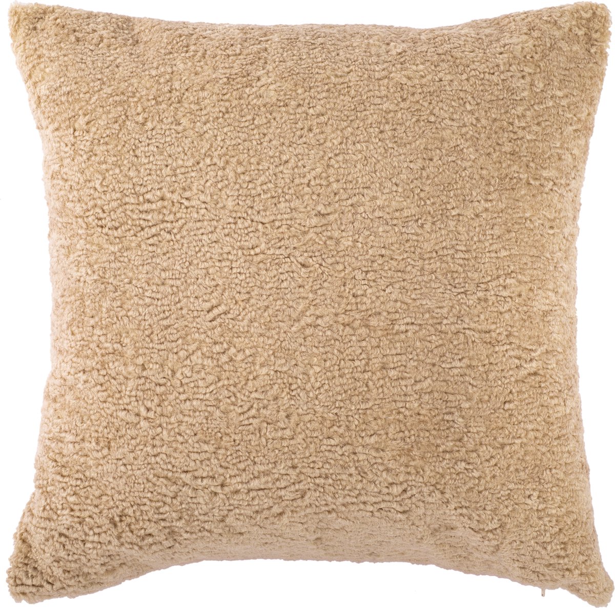 Tiseco Home Studio - Kussen (gevuld) DOLLY - polyester - teddy bouclé - 60x60 cm - zand