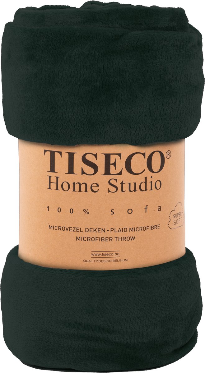 Tiseco Home Studio - Plaid COSY - microflannel - 220 g/m² - 180x220 cm - Zwart