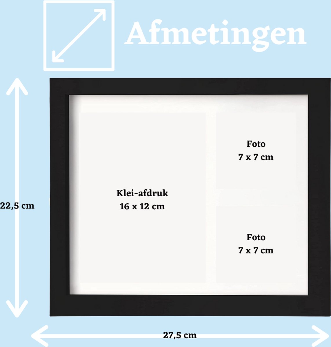 XYZ Goods Baby Fotolijst - met Klei Afdruk Voet en Hand ( Gipsafdruk baby ) - Kraamcadeau Jongen / Kraamcadeau Meisje - Babyshower - Kraampakket / Geboorte Cadeau - Baby Artikelen - Zwart – foto 6