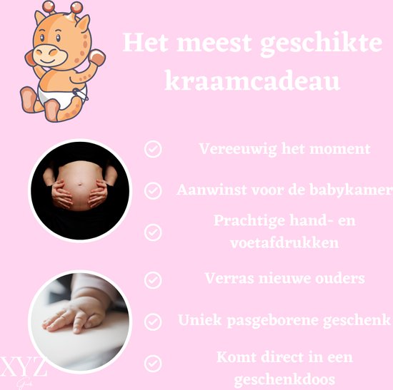 XYZ Goods Baby Fotolijst - met Klei Afdruk Voet en Hand ( Gipsafdruk baby ) - Kraamcadeau Jongen / Kraamcadeau Meisje - Babyshower - Kraampakket / Geboorte Cadeau - Baby Artikelen - Zwart van XYZ Goods — afbeelding 5