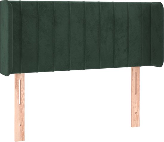 vidaXL Tête de lit avec bords Velours Vert foncé 83x16x78/88 cm
