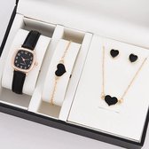 WiseGoods WS674 Luxe Horloge & Sieradenset Dames - Oorbellen Ketting Armband Set - Sieraden - Sieraad Vrouw - Horloges - Rose Goud