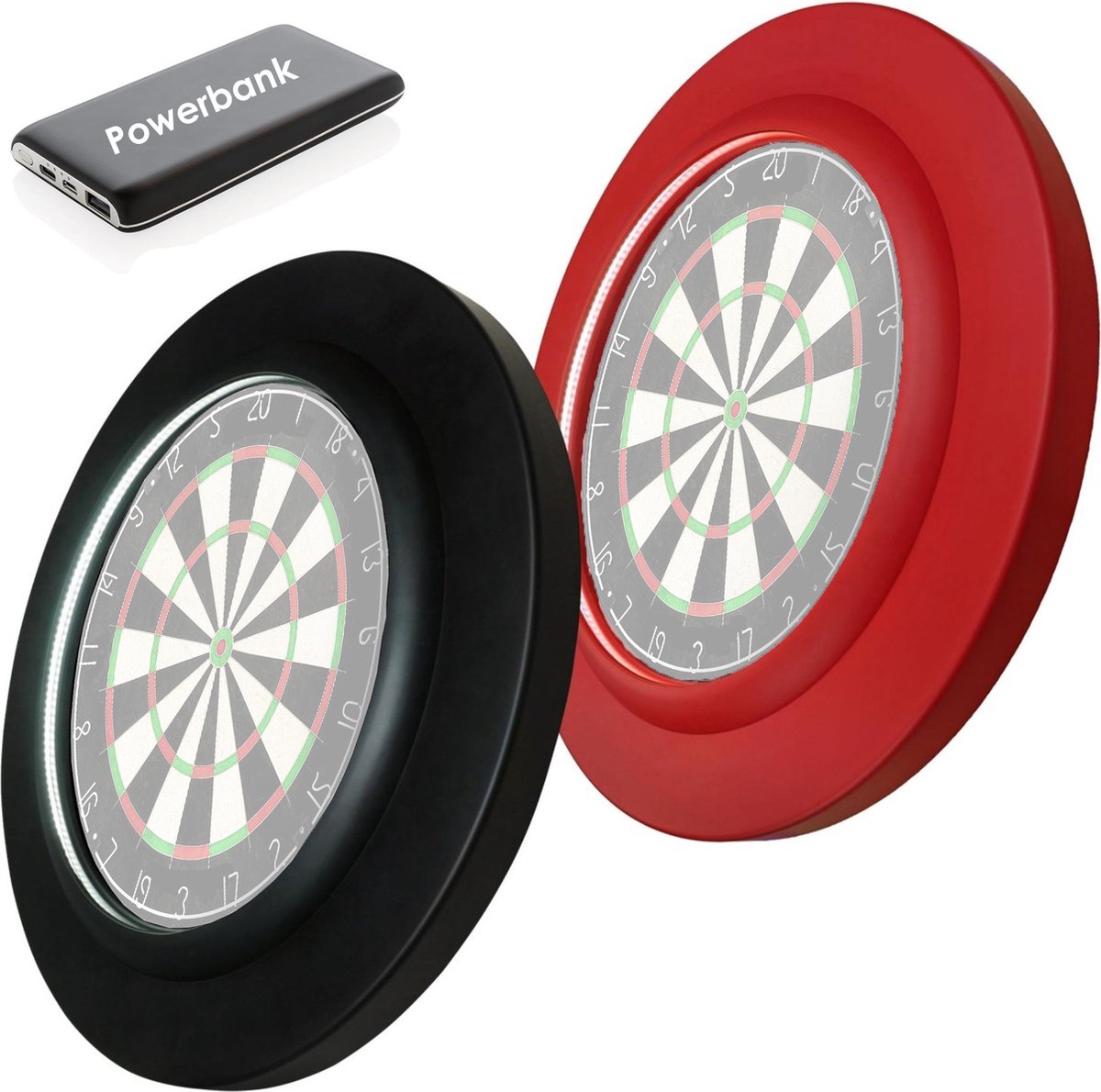 Dragon Darts PU LED Surround - Dartbord Verlichting - inclusief Powerbank - Zwart
