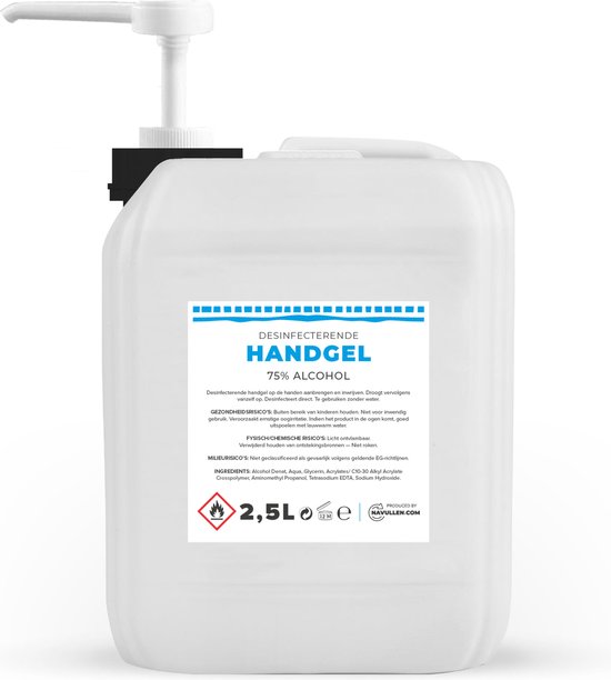 Foto: Handgel 2 5 liter jerrycan met pomp navulling navullen